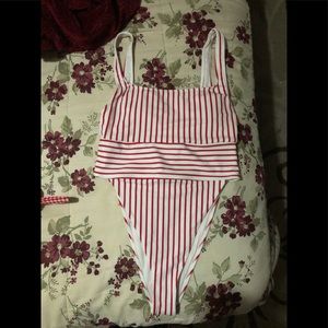 Selling Forever 21 Red & White Stripped One Piece